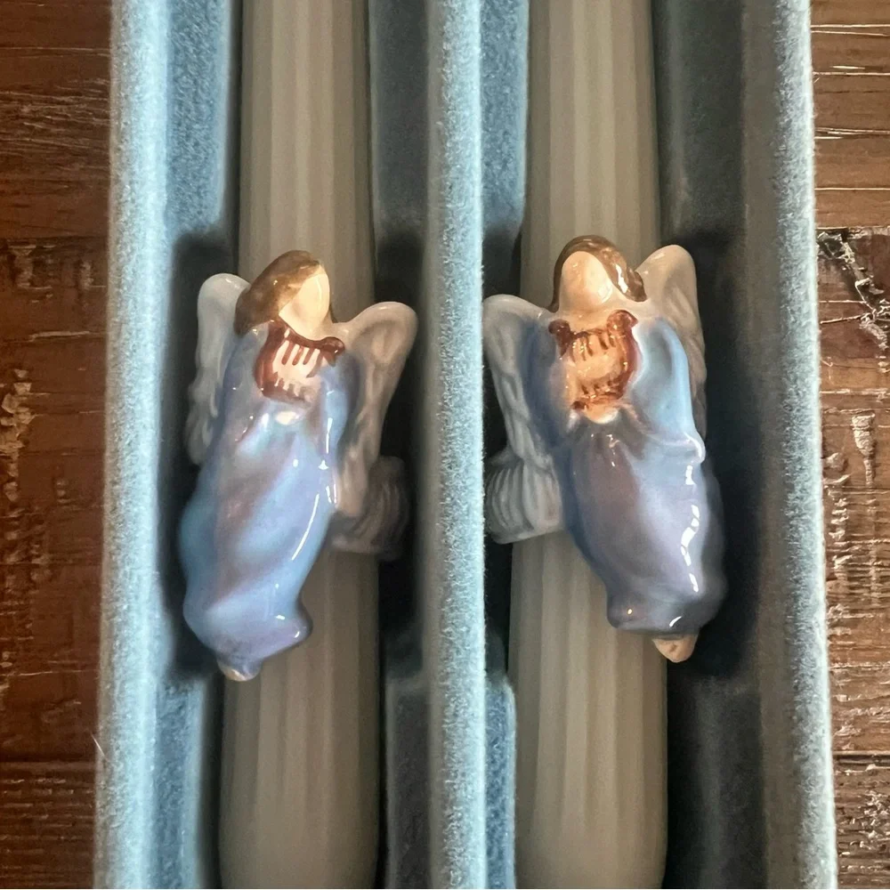 Avon Heavenly Angels Huggers 10 Inch Fragranced Taper Candles Vintage Set of 2